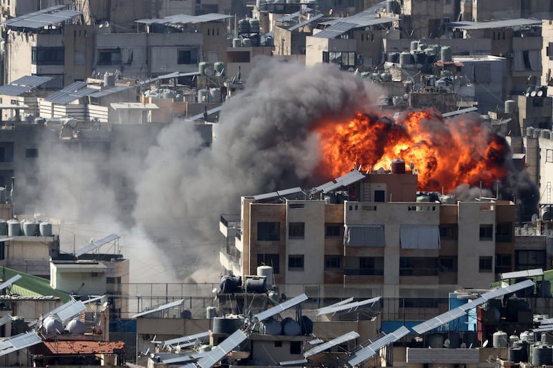 Israel's defence forces have attacked Lebanon after Hizbollah launched rockets and drones into Israel following United States and Israeli attacks on Iran. Photograph: Ibrahim Amro/Getty