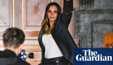 Resurgent Victoria Beckham channels trouser suits and party dresses at Paris show | Victoria Beckham