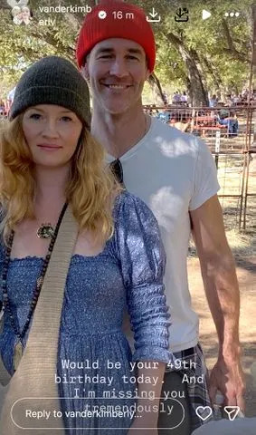 Kimberly Van Der Beek's Instagram Stories post.