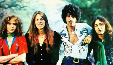 Thin Lizzy as they appeared on the cover of Jailbreak in 1976