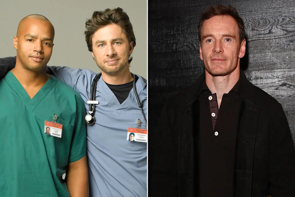 'Scrubs' stars Donald Faison and Zach Braff; Michael Fassbender in London in September 2025Credit: Bob D'Amico/ABC via Getty; Alan Chapman/Dave Benett/Getty