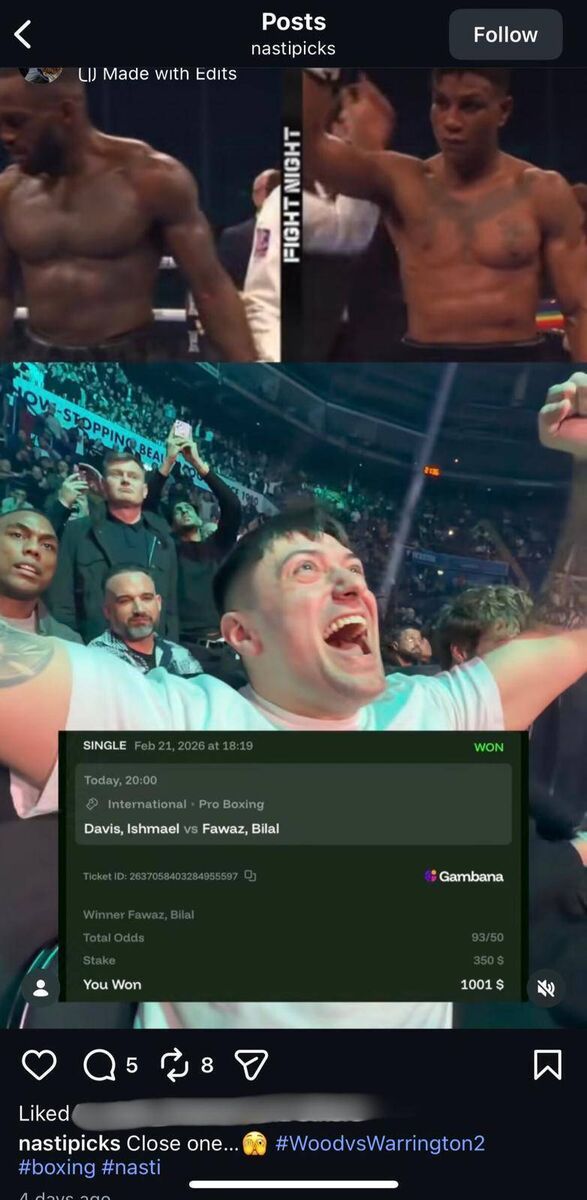 Influencer Jonathan Finlay advertising unlicensed gambling company Gambana, without disclosing his affiliate relationship