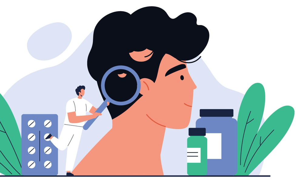 illustration highlighting health and wellness with a focus on hair