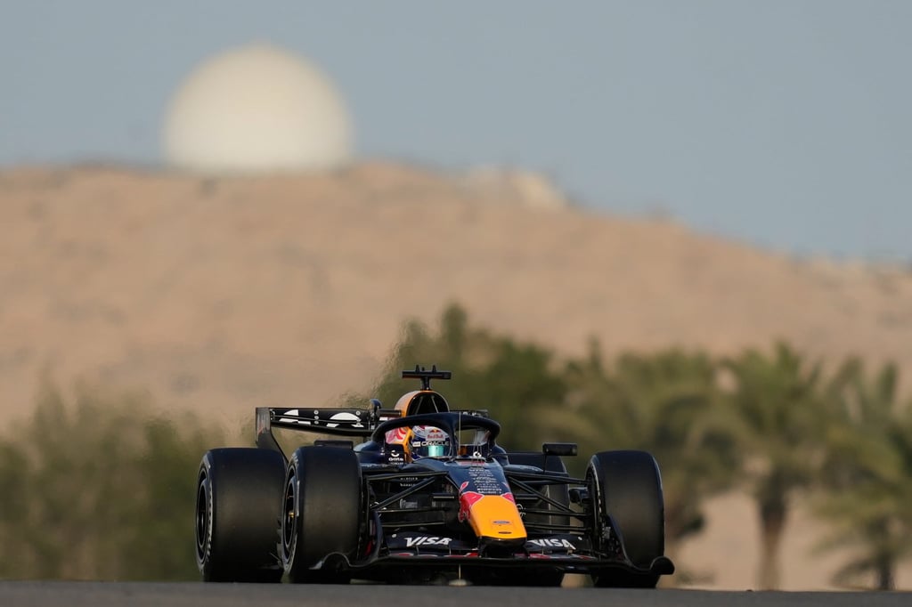 Red Bull’s Max Verstappen steers his car during pre-season testing in Bahrain. Photo: AP