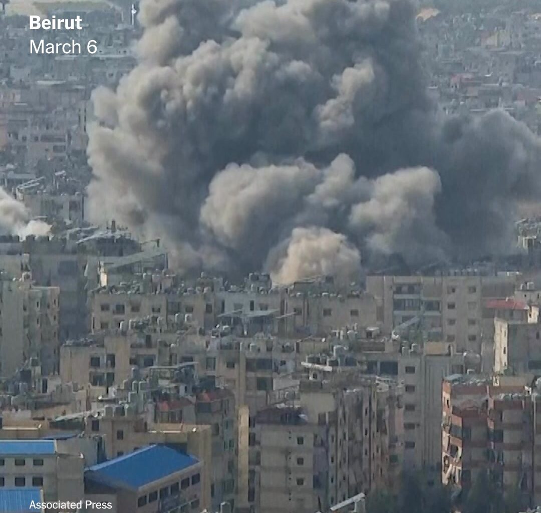 About 300,000 people in Lebanon have fled their homes since Israel began bombing there, the Norwegian Refugee Council estimated. The Israeli military said it was targeting infrastructure belonging to Hezbollah. https://nyti.ms/47xblQD | The New York Times