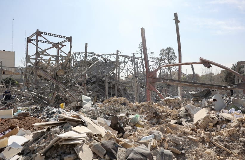 Debris lies scattered in the aftermath of a strike on a police station, in Tehran, Iran, March 4, 2026