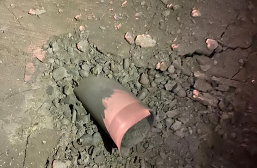 Remains of Katyusha rocket is pictured following two Katyusha rockets which hit Baghdad's fortified Green Zone, in Baghdad, Iraq December 19, 2021. 