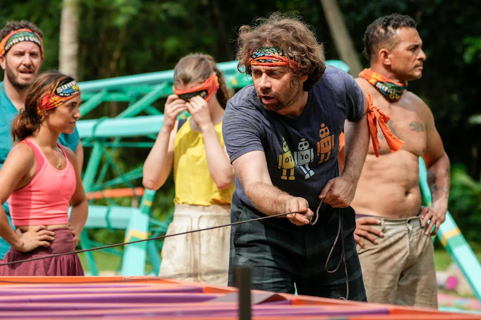 "Survivor 50" contestants Rick Devens, Savannah Louie, Christian Hubicki and Joe Hunter.