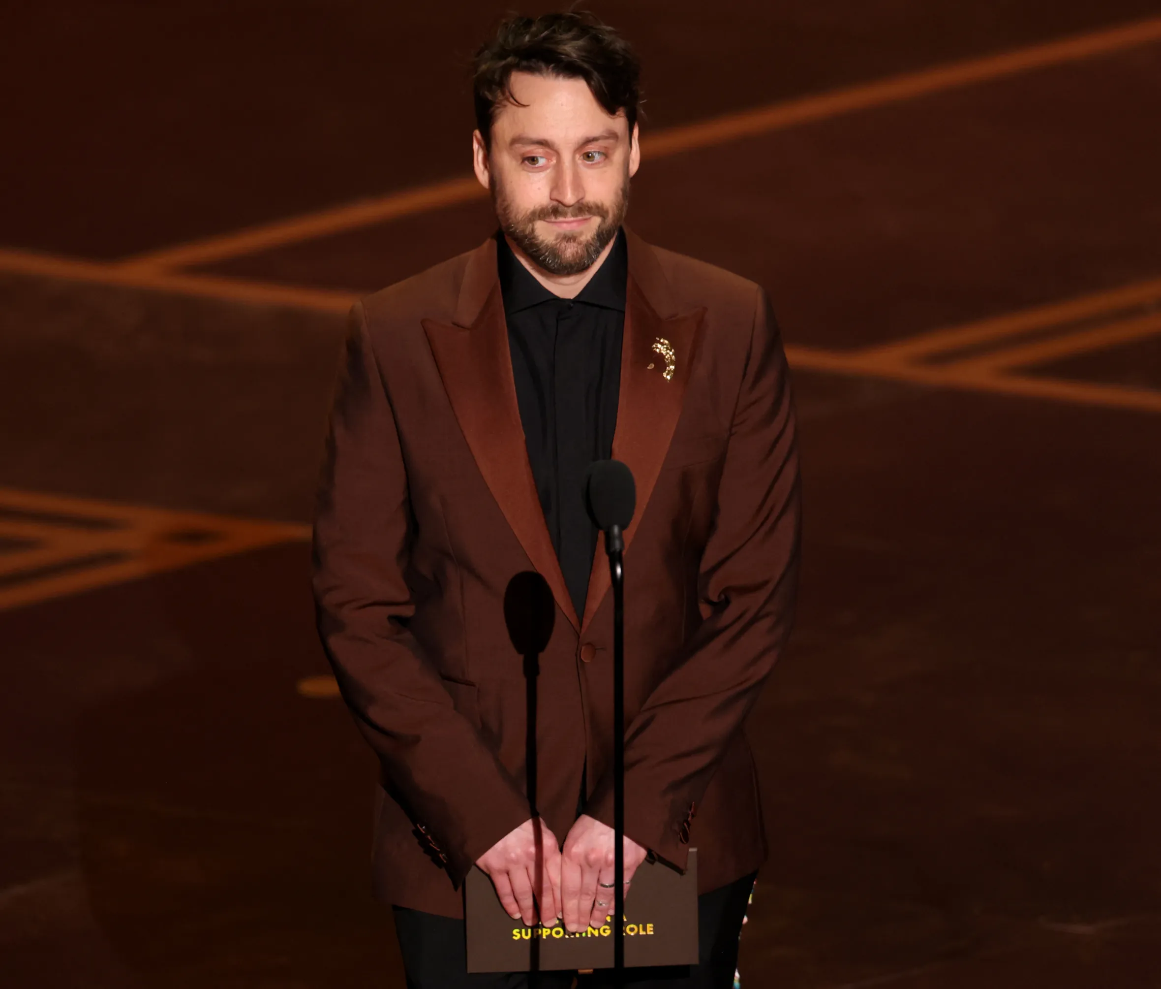 Actor Kieran Culkin presenting the Best Actor in a Supporting Role award at the 98th Annual Academy Awards.
