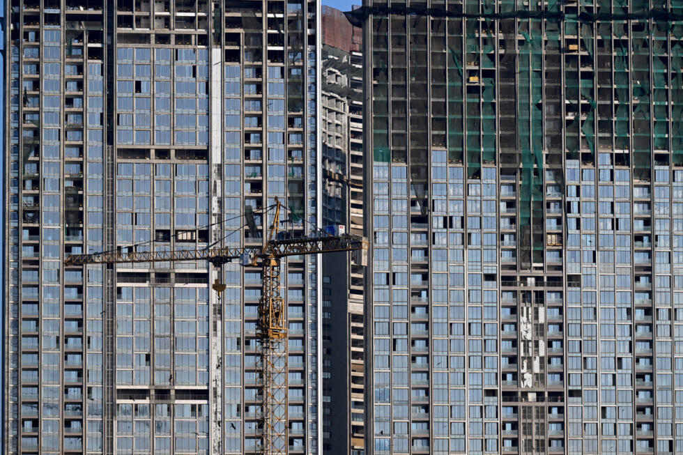 High-rise buildings under construction in Mumbai