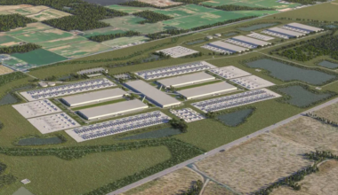 A rendering of Meta&rsquo;s planned data center in Louisiana