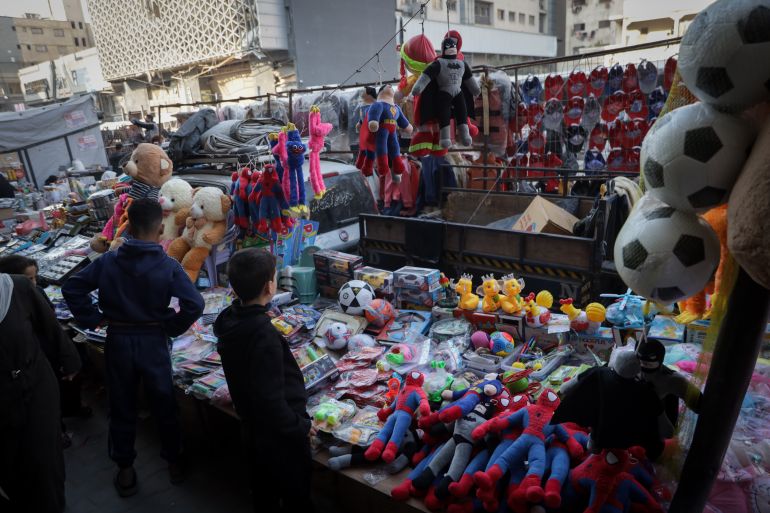A toy stall in Gaza
