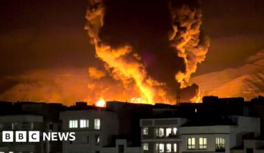 Huge flames in Tehran after Israeli strikes on oil refineries