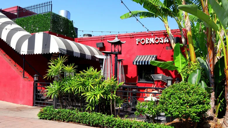The red exterior of The Formosa Cafe