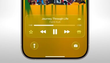 Picture showcasing the translucent media art in lockscreen