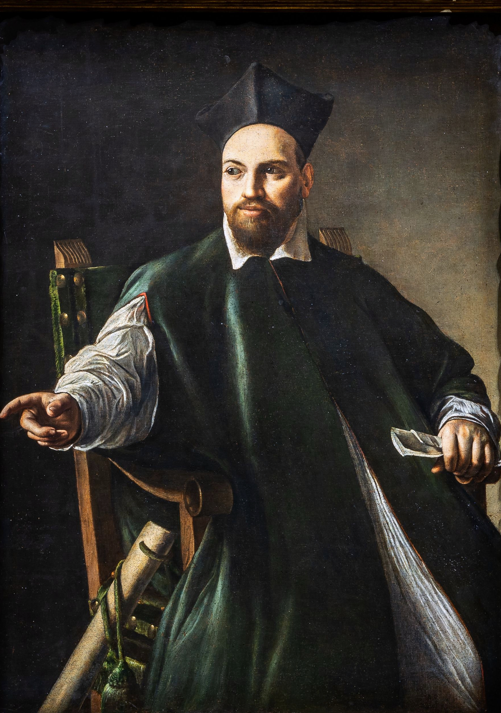 Oil painting by Caravaggio titled "Portrait of Monsignor Maffeo Barberini."