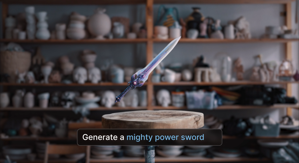 Sword model generated by Wonder 3D. Image via Autodesk.