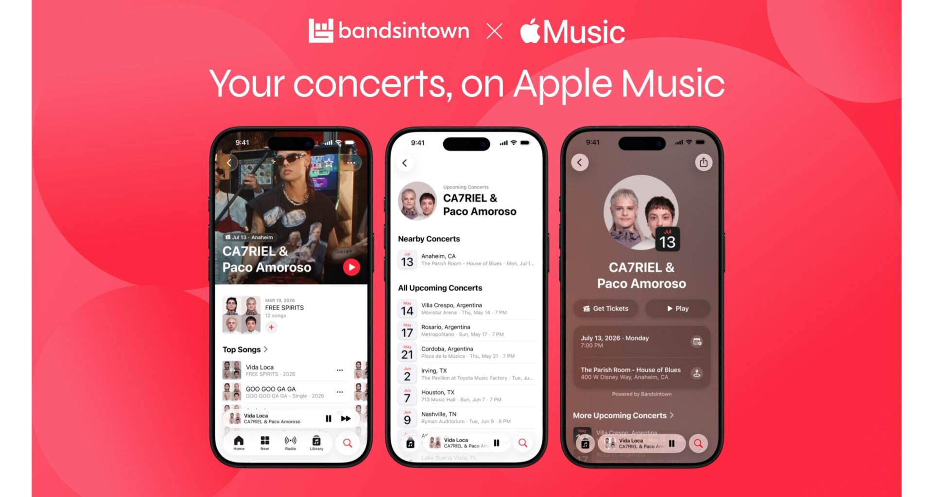 BANDSINTOWN POWERS CONCERT LISTINGS ON APPLE MUSIC WITH THE RELEASE OF IOS 26.4