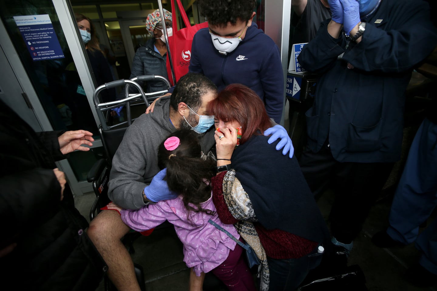 Omar Borges was reunited with his wife and children after his release from Beth Israel hospital after contracting COVID on April 24, 2020.