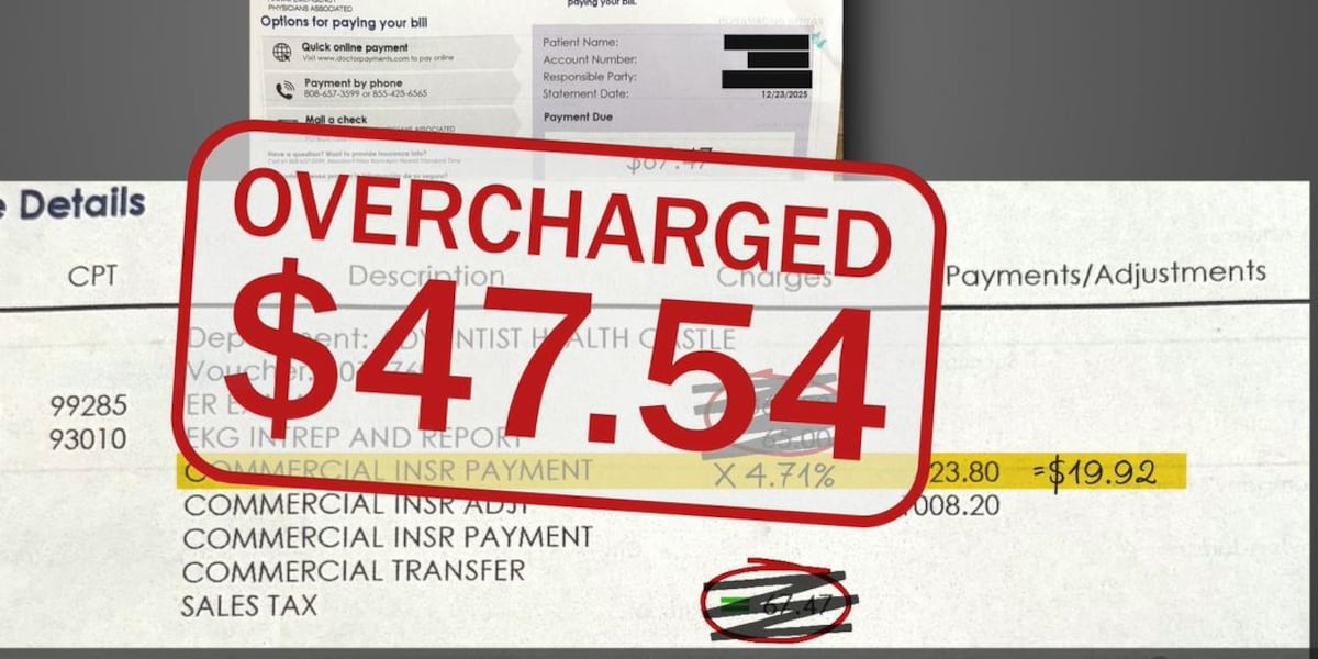 Hawaii medical bills may overcharge for taxes