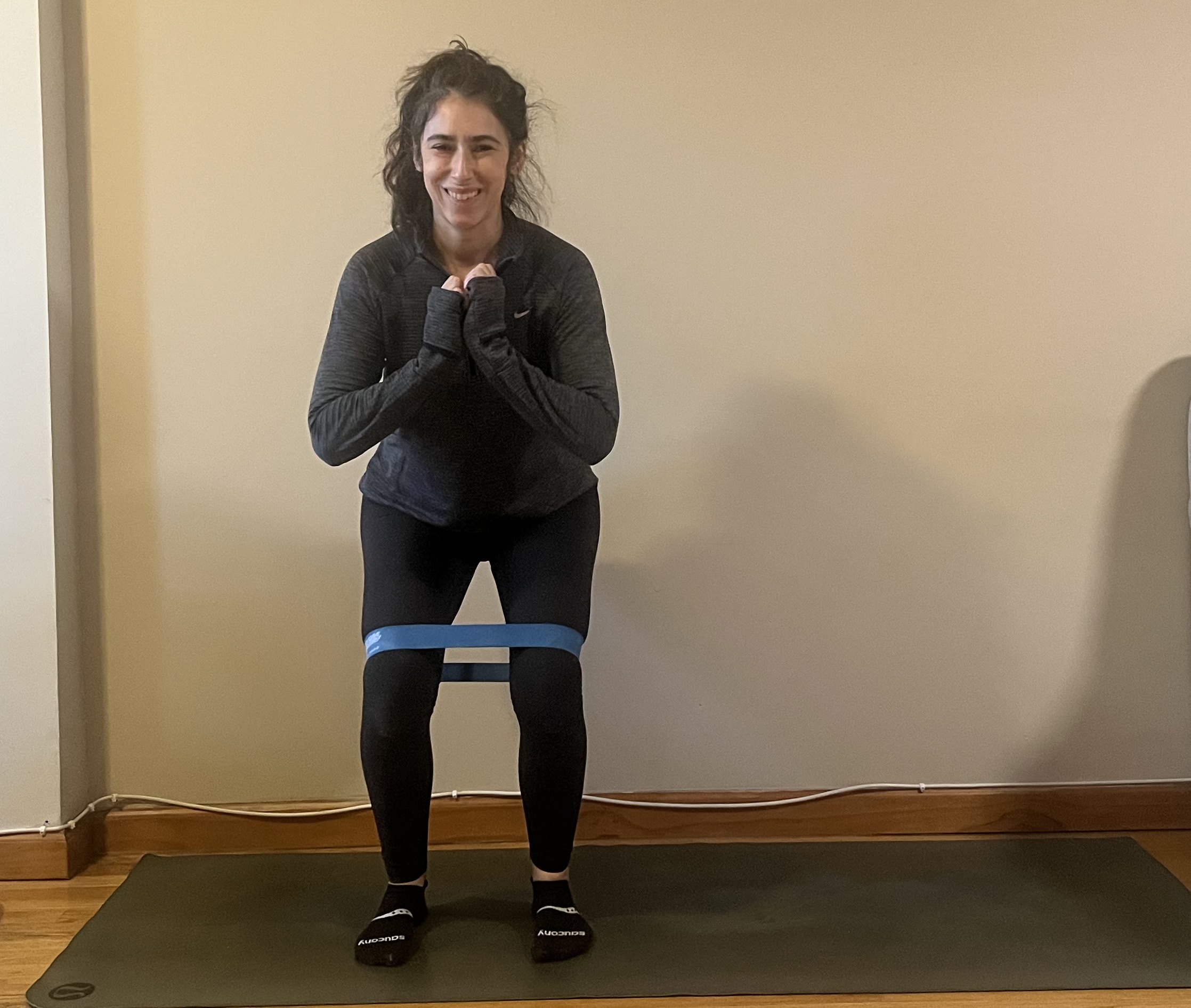 Woman demonstrates exercise