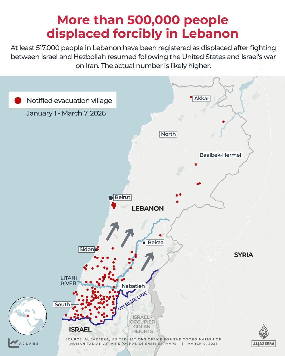 INTERACTIVE - LEBANON DISPLACEMNT - MARCH 9, 2026-1773046861