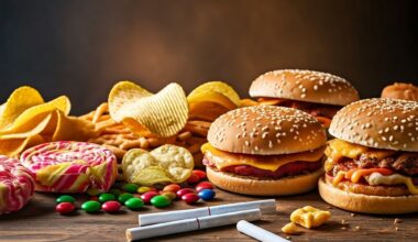 processed junk food and cigarettes