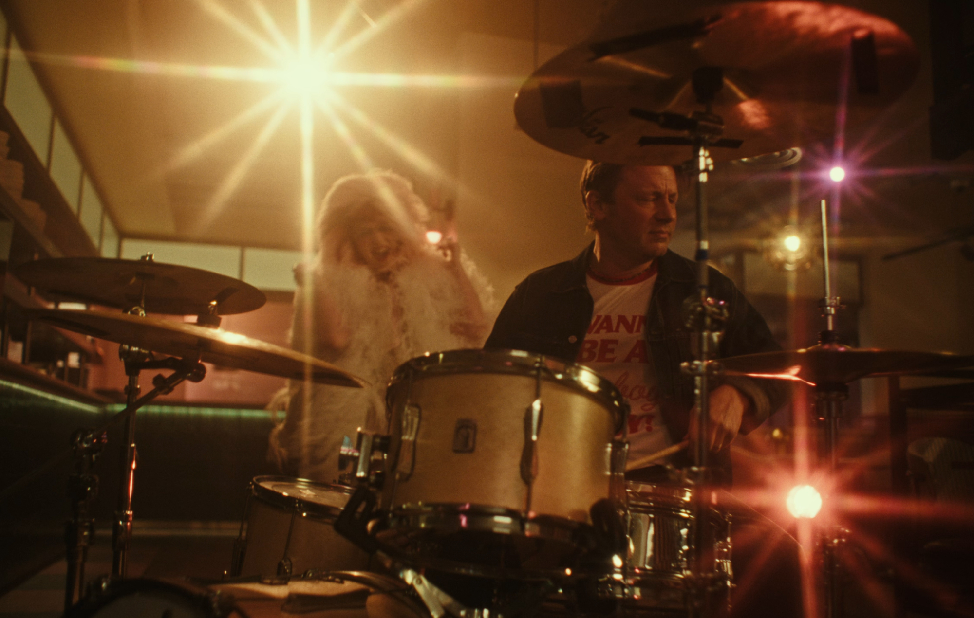 CMAT and Jamie Oliver in the official music video for 'The Jamie Oliver Petrol Station' 