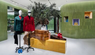 A display inside the new Casa Loewe flagship on Rue Saint-Honoré in Paris.