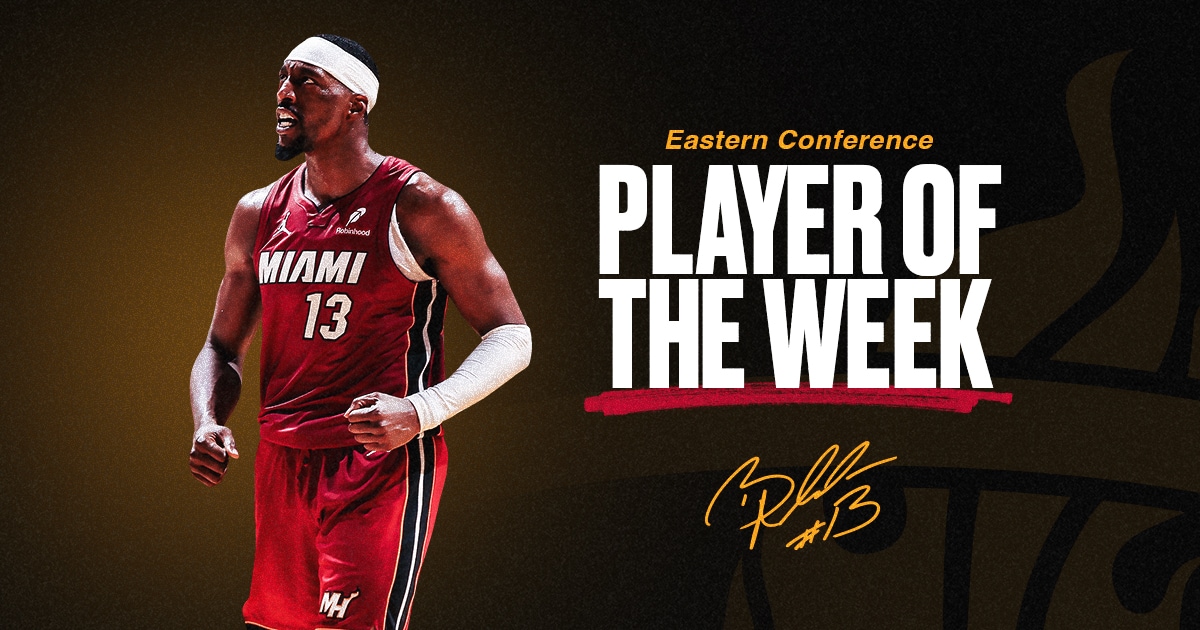 BAM ADEBAYO NAMED EASTERN CONFERENCE PLAYER OF THE WEEK - NBA