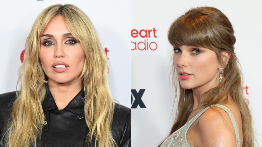 Miley Cyrus and Taylor Swift at the iHeartRadio Music Awards.