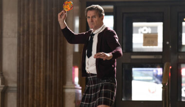 Liam Neeson plays Frank Drebin Jr. in The Naked Gun