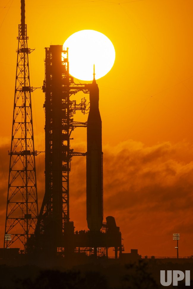 NASA.s SLS Rocket Stands on Complex 39B at The Kennedy Space Center, Florida