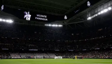 Moment of silence at the Bernabéu for Vicente Paniagua