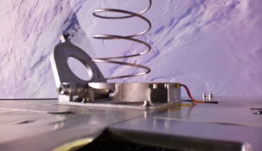 The 3D-Printed titanium spring deployed aboard the Mercury One spacecraft in orbit. Credit: Proteus Space