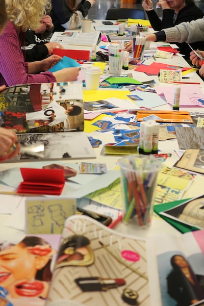 A zine workshop with Hana Flamm. Photograph: Áine Brennan