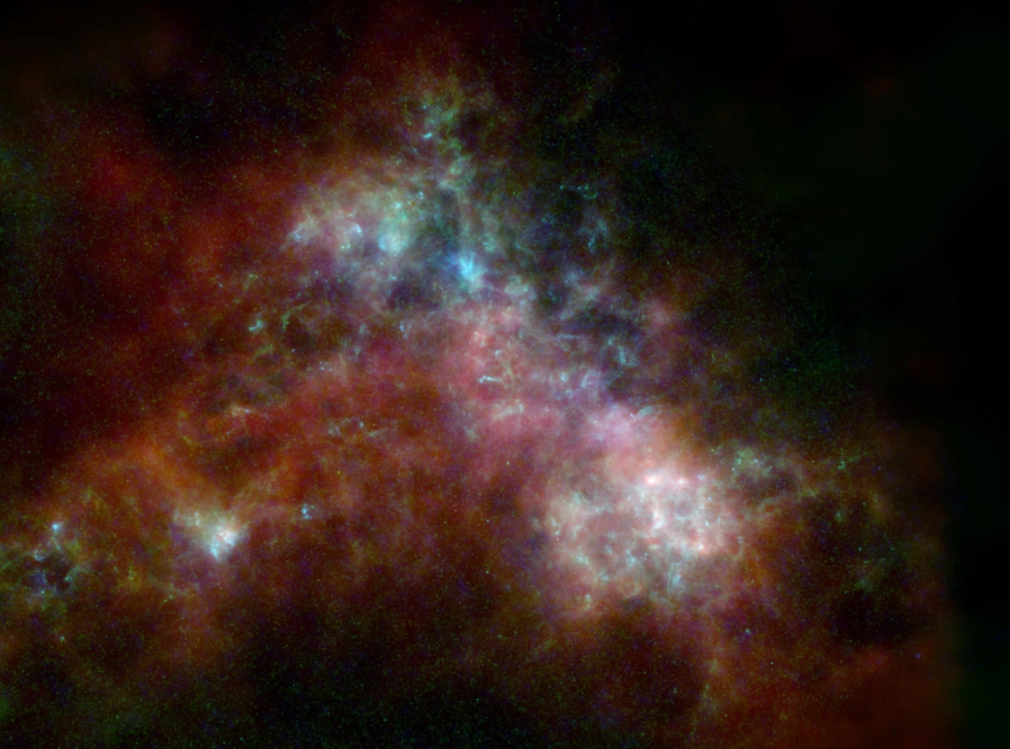 The Small Magellanic Cloud Imaged by the Herschel mission, Planck observatory, Infrared Astronomical Satellite, and Cosmic Background Explorer. Credits: ESA/NASA/JPL-Caltech/CSIRO/NANTEN2/C. Clark (STScI)