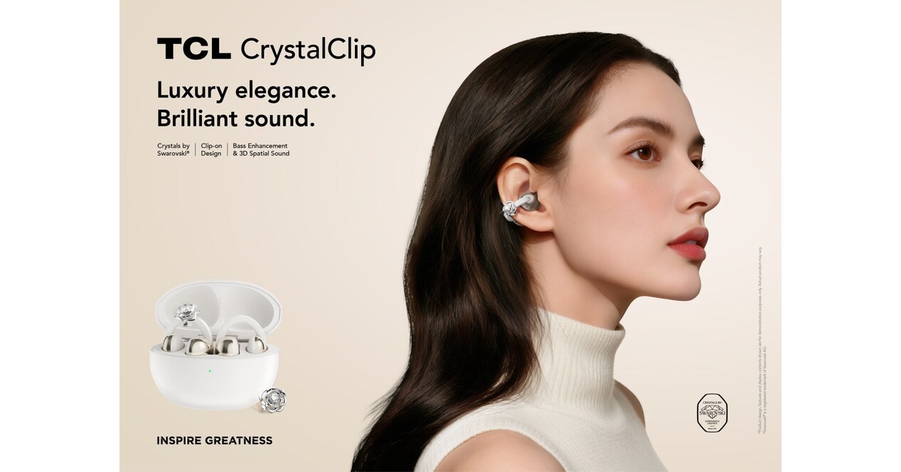 TCL Unveils New TCL CrystalClip Open-Ear Earbuds, with Special Edition Featuring Crystals by Swarovski®