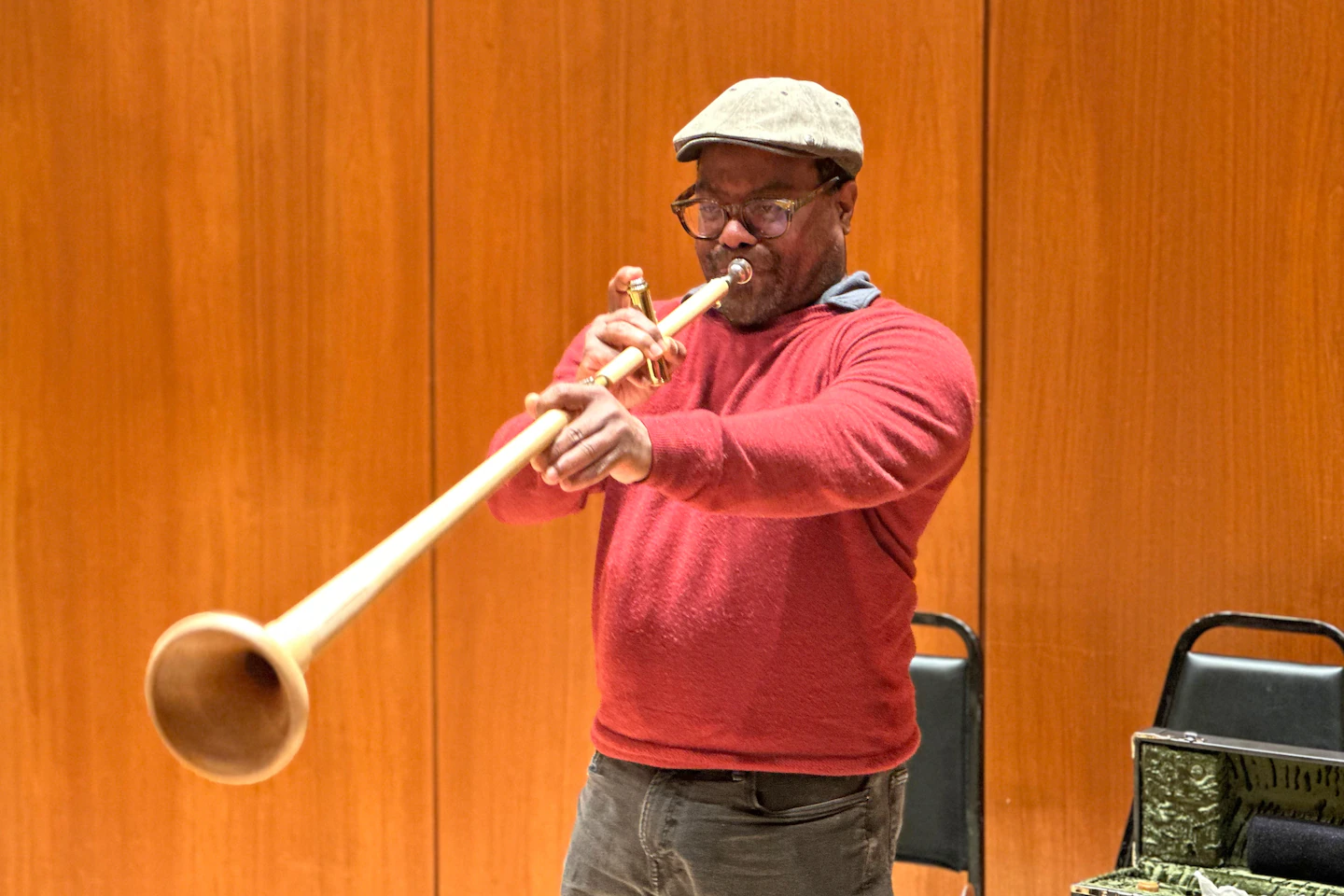 Specially built wood horn known as holztrompete sounds at Met Opera in Wagner's `Tristan und Isolde'