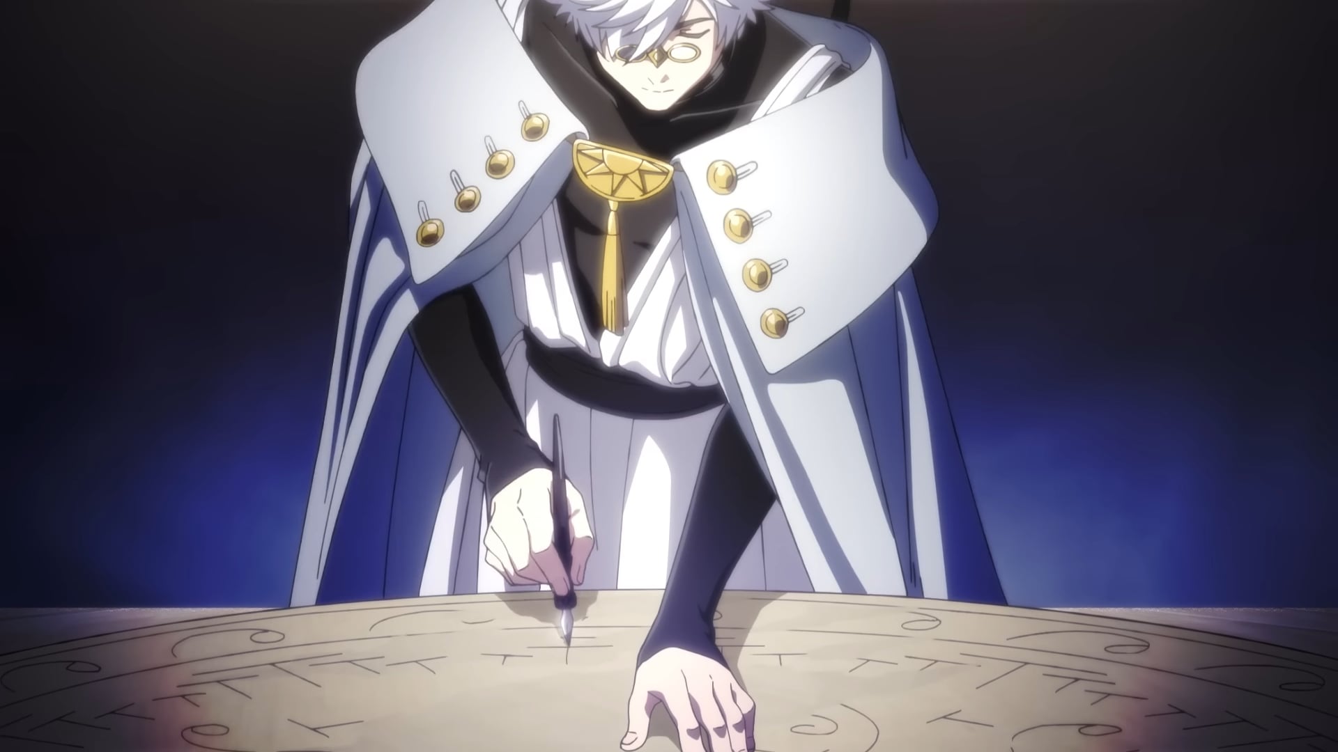 Witch Hat Atelier still of Qifrey drawing.