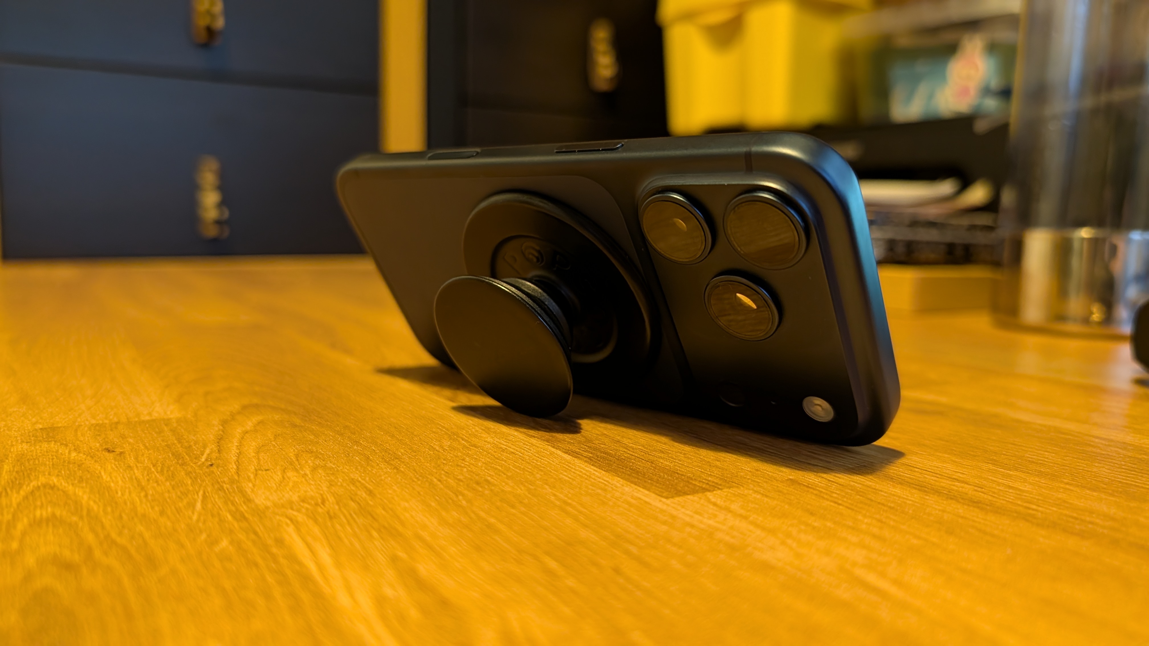 popsocket used as a stand with iPhone 17 pro