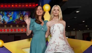 Brie Larson wears Rodarte, Anya Taylor-Joy wears Dior at the premiere of "The Super Mario Galaxy Movie" on March 28 in Kyoto, Japan.
