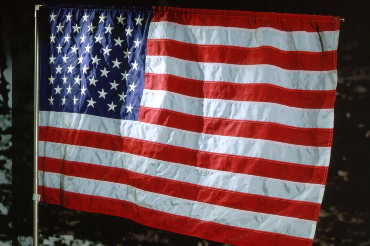 Apollo US flag on the Moon. National Air and Space Museum, transferred from the NASA - Johnson Space Center