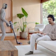 Neo Gamma robot by 1X vaccuming