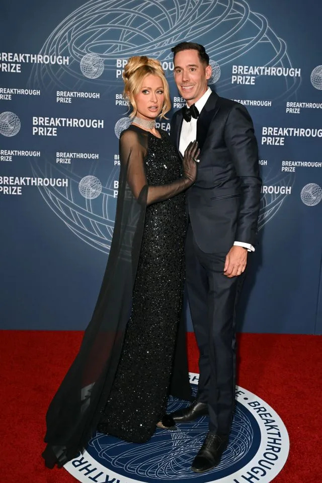 Paris Hilton and Carter Reum attend the 11th Breakthrough Prize Ceremony at Barker Hangar in Santa Monica, California on April 5, 2025.Credit: Getty Images