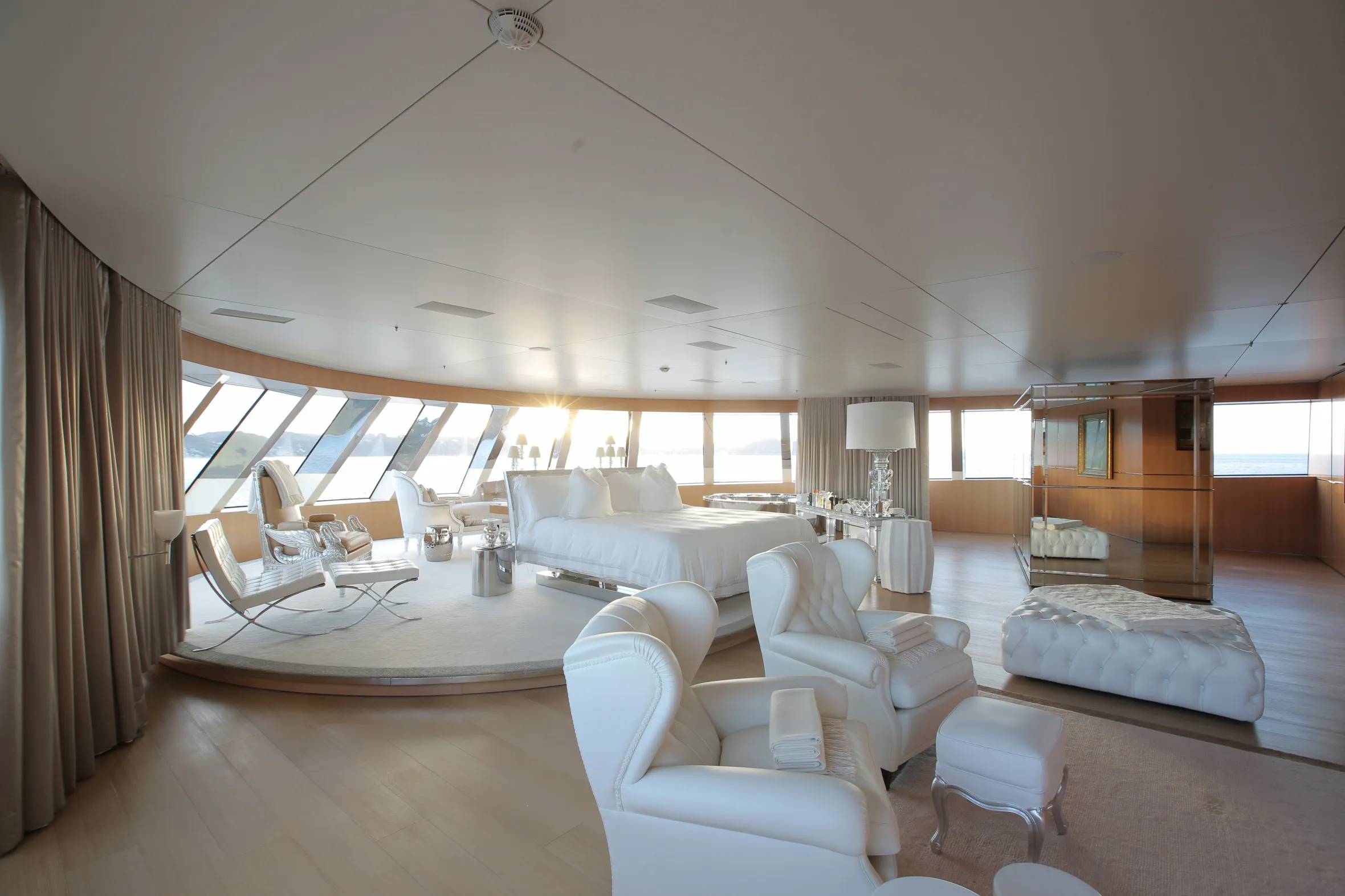 The master stateroom on Motor Yacht A.