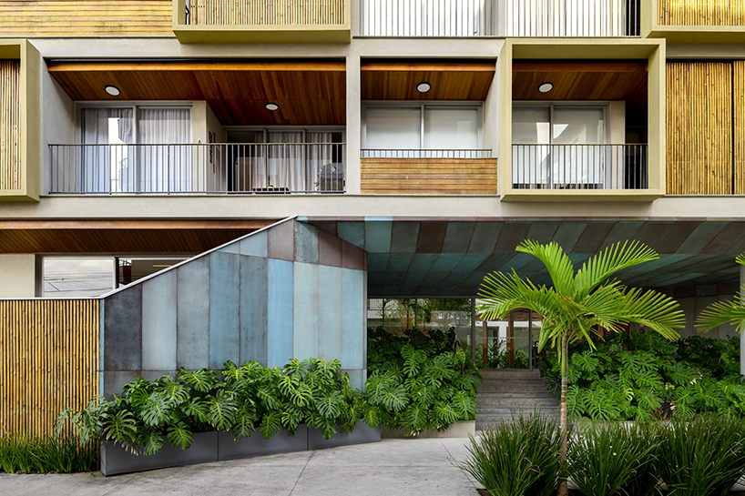 perkins&will pairs bamboo with green-toned corten steel for living block’s facade in brazil - 1