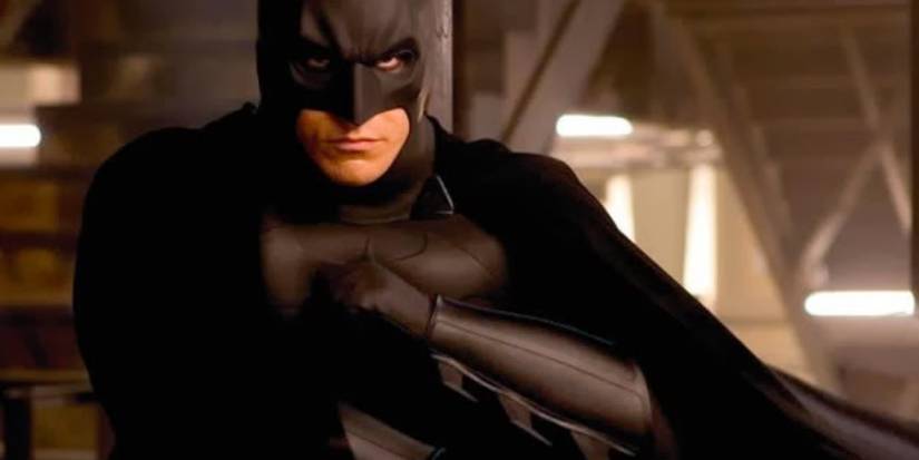 Batman by the train station in Batman Begins