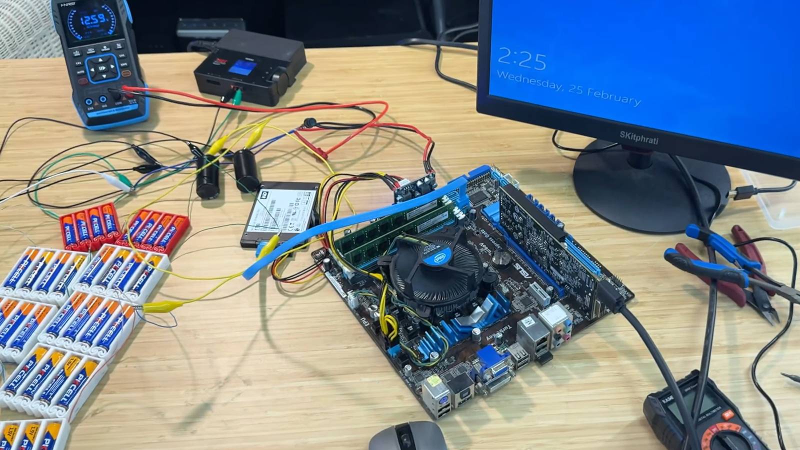 Someone ran their PC off AA alkaline batteries, and it lasted longer than I expected