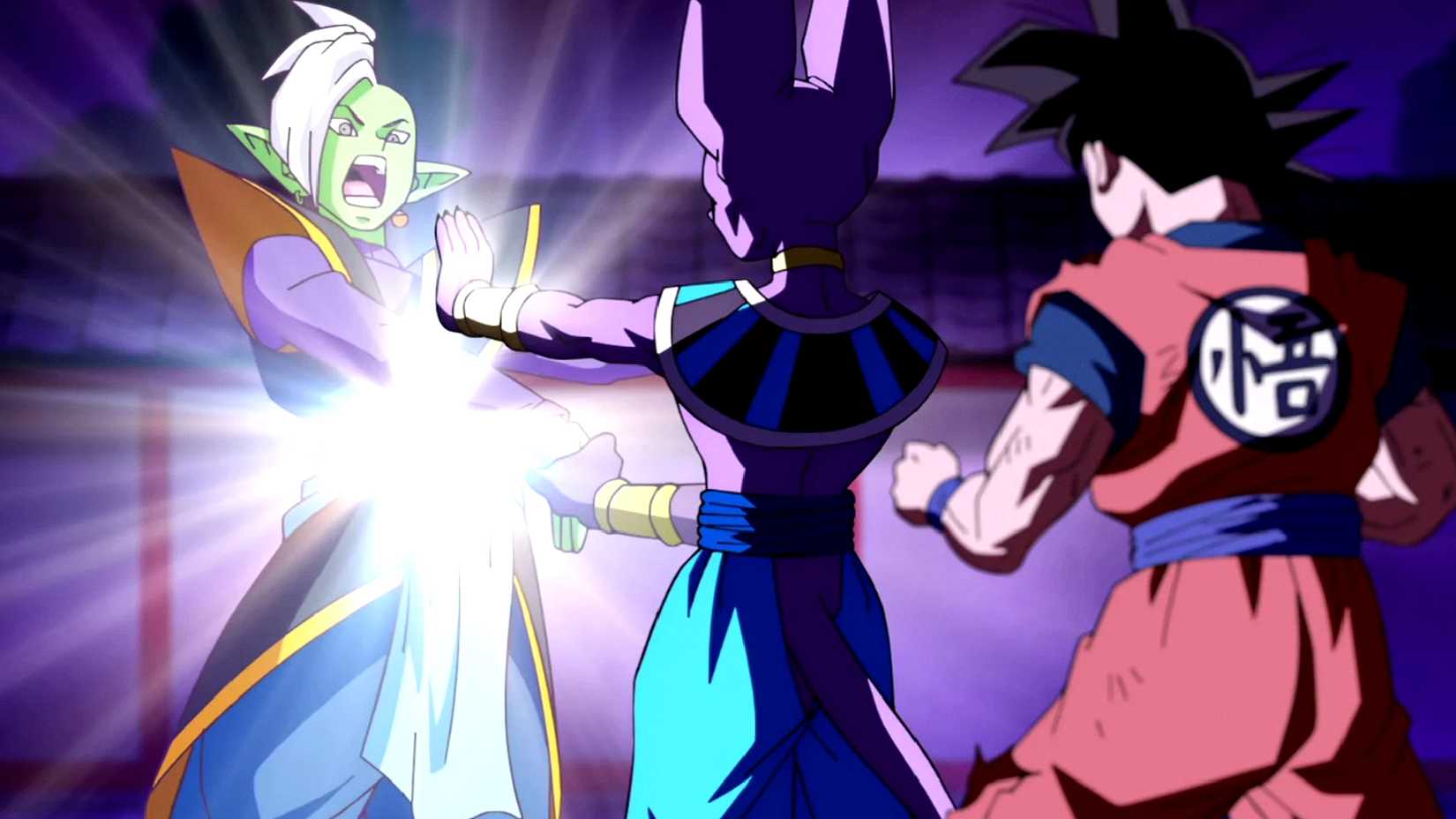 Beerus uses Hakai to defeat Zamasu in Dragon Ball Super